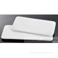 decal emboss super white glazed ivory white japan rectangular plate